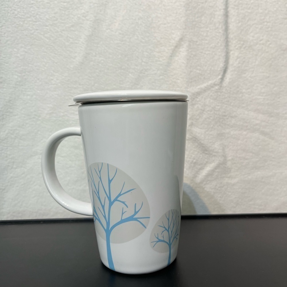 David’s Tea 3 Piece Nordic Blue Trees Ceramic Mug